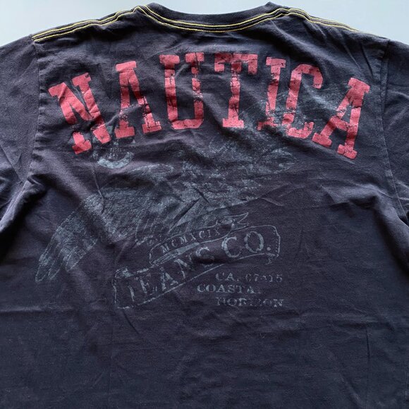 Y2K Nautica Men's Size L Short Sleeve T-Shirt Skater Style Grunge Graphic - Picture 4 of 6